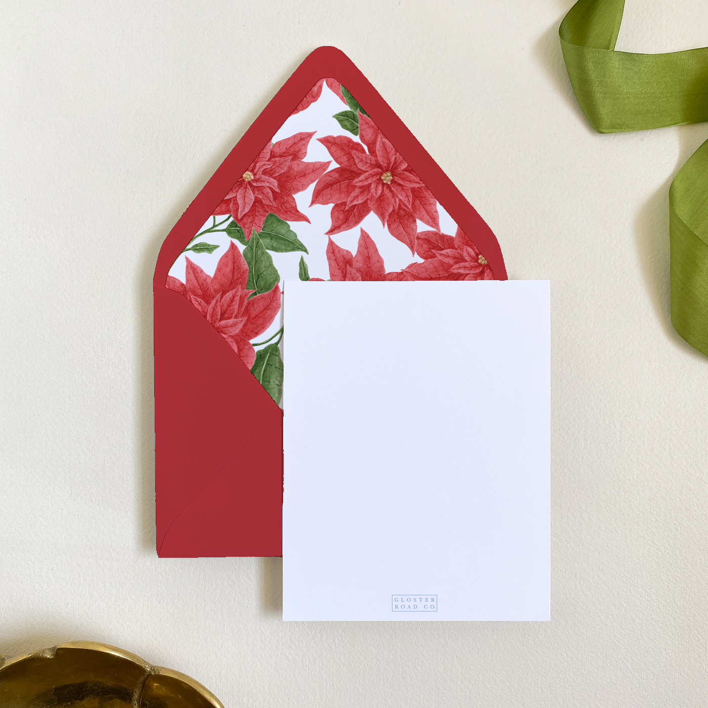 Poinsettia Folded Greeting Card Set
