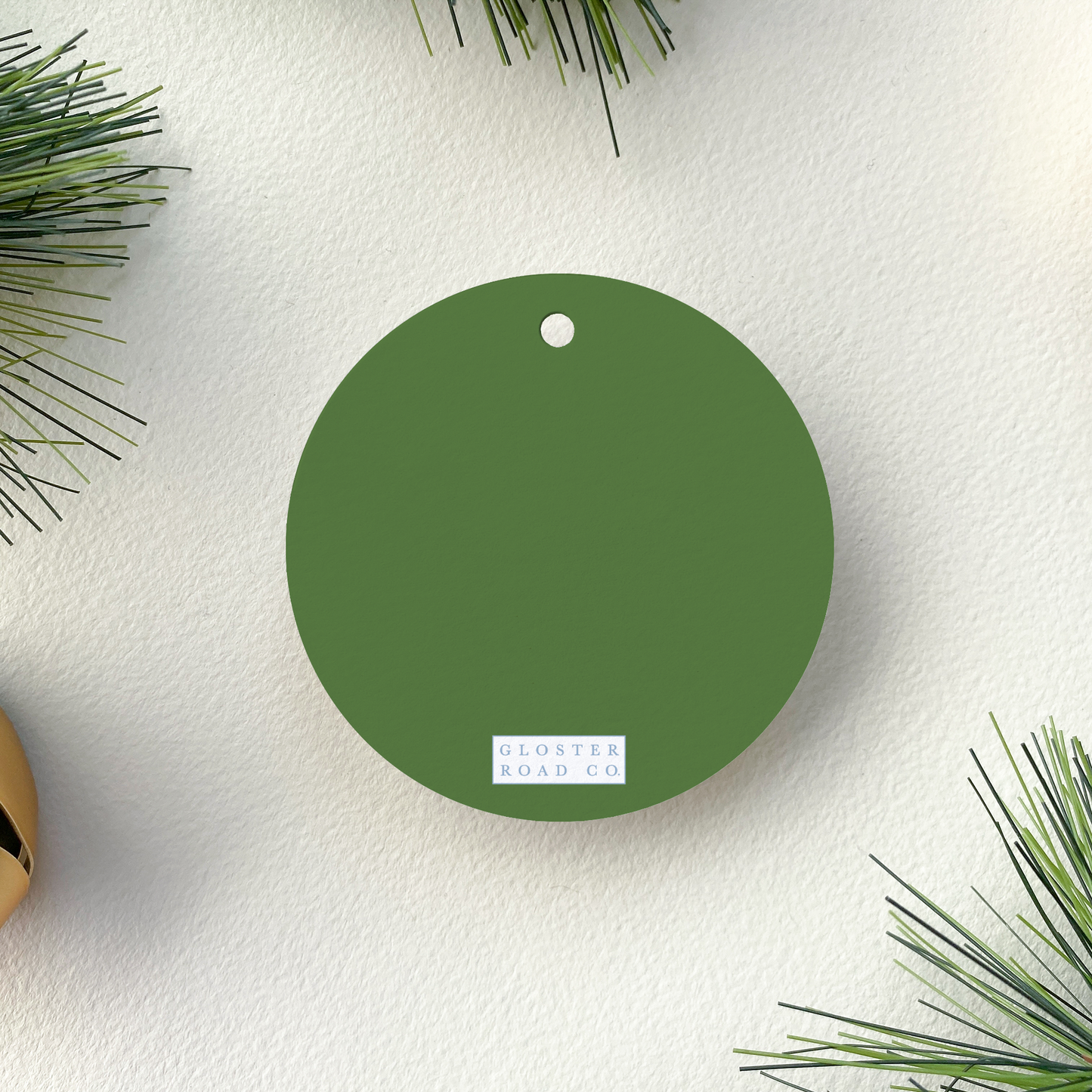 Personalized Classic Christmas Gift Tag, Olive