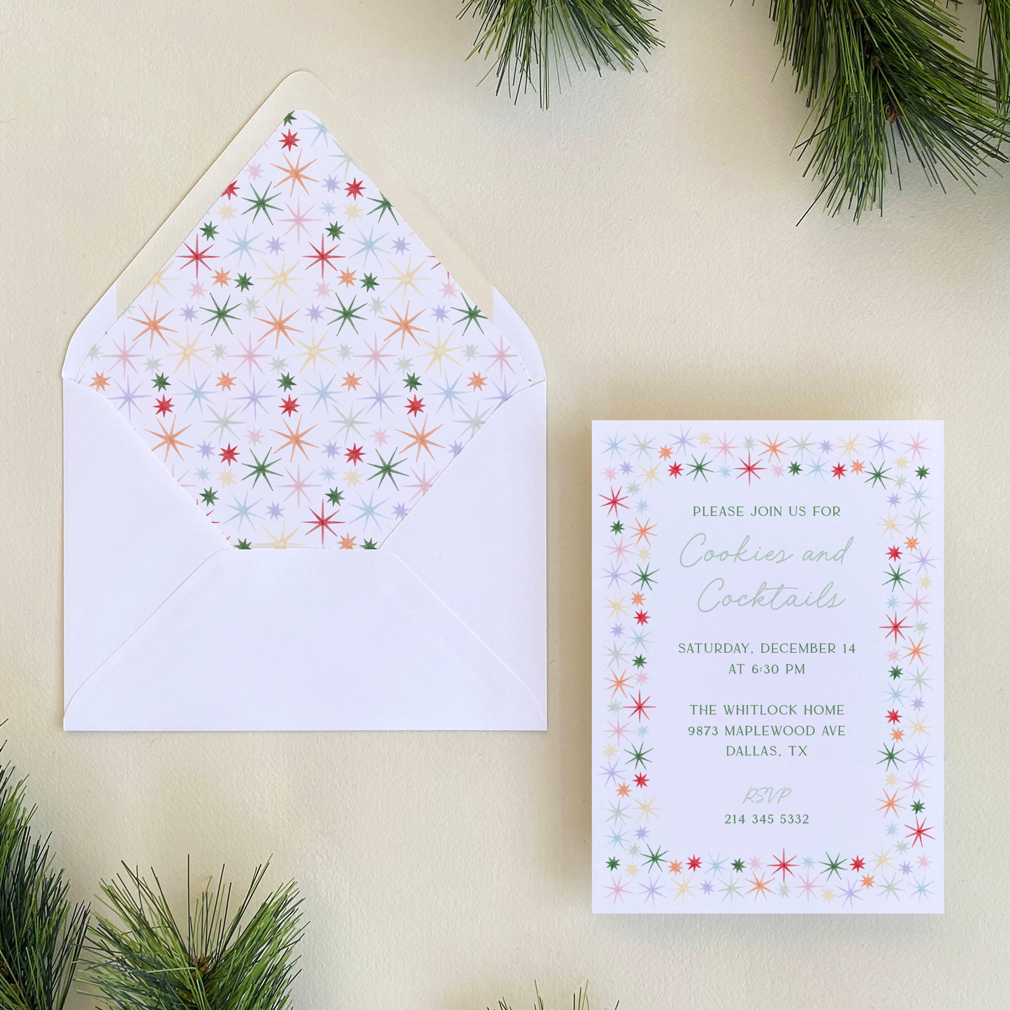 Starburst Border Invitation