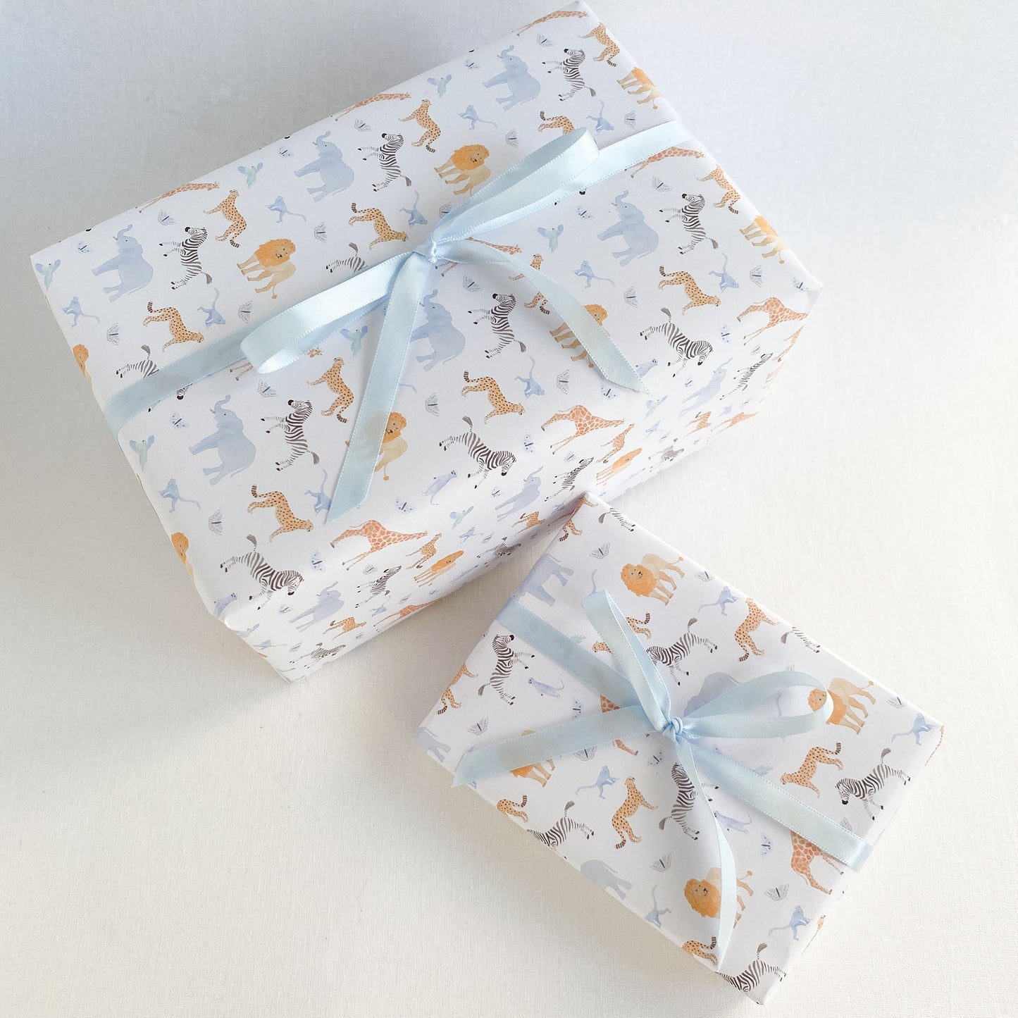 Blue Pastel Animal Gift Wrap