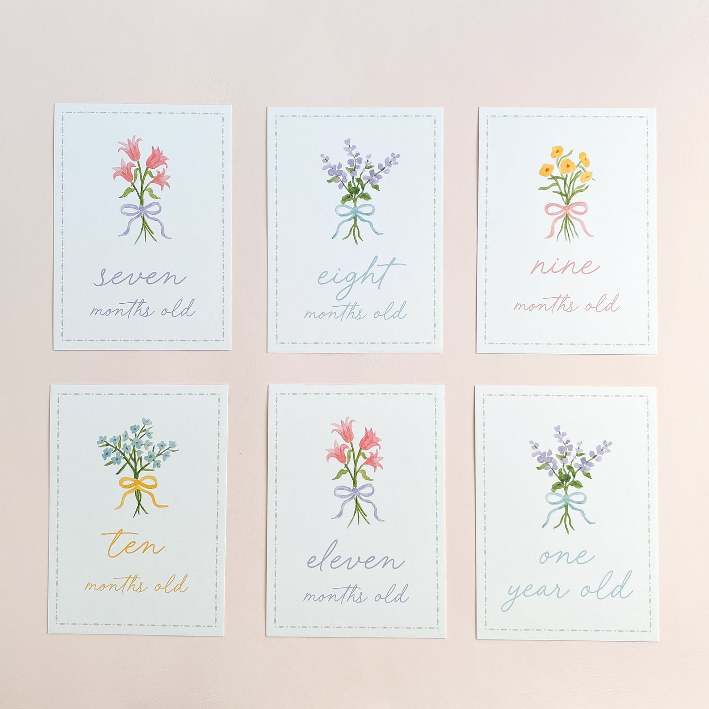 Bow Bouquet Milestone Cards