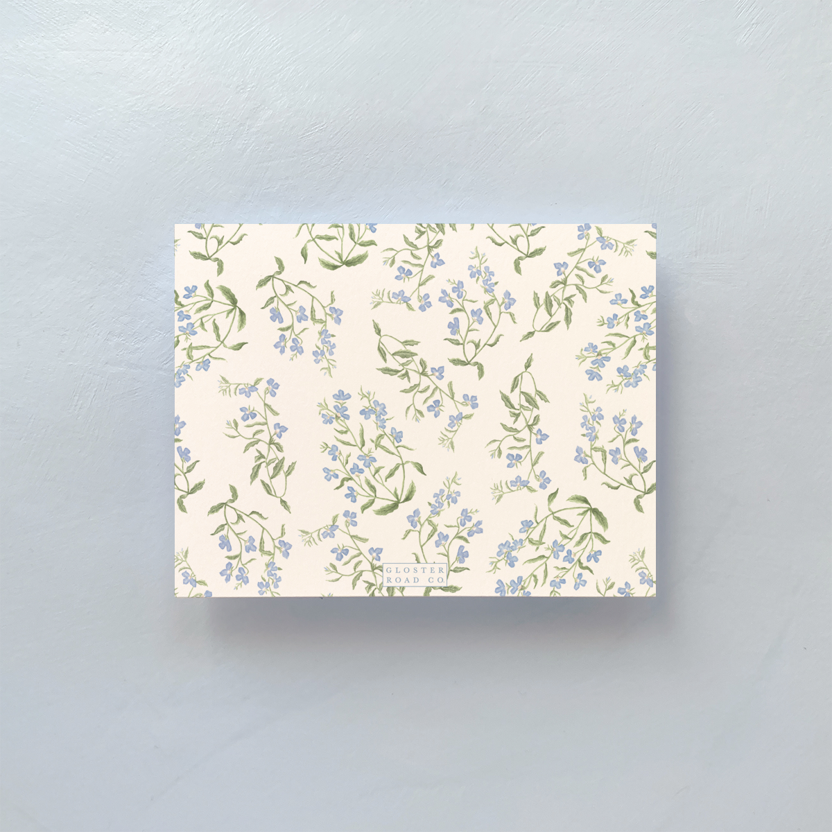 Folded Notecard with floral pattern and envelope