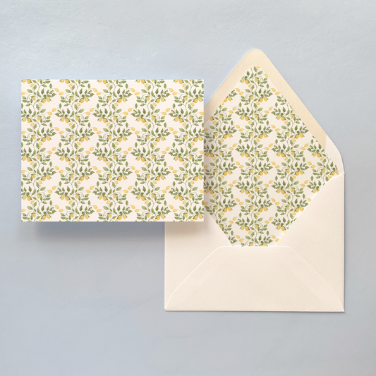 Notecard with lemon design and envelope