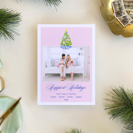 Baubles and Butterflies Holiday Card, Portrait