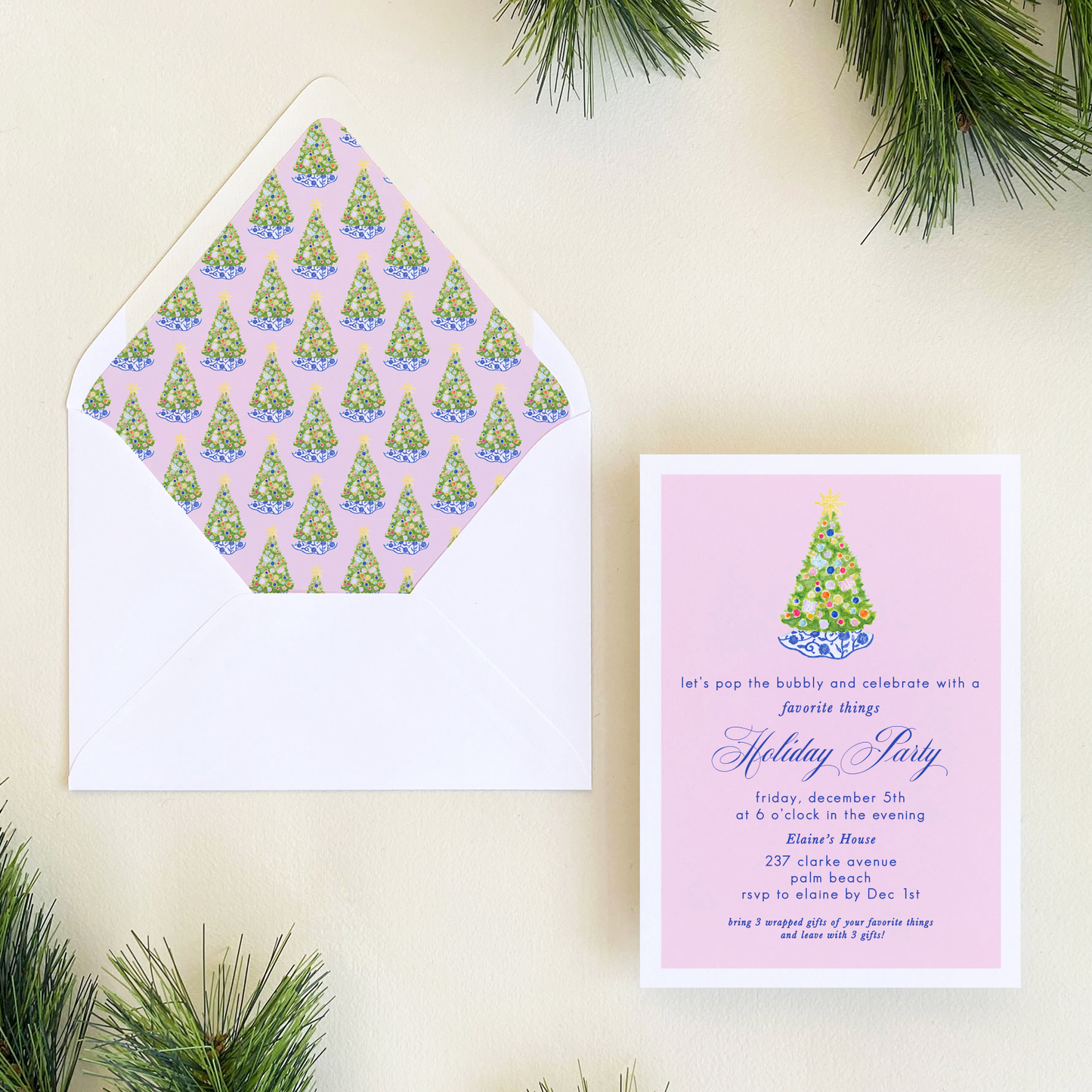 Baubles and Butterflies Invitation