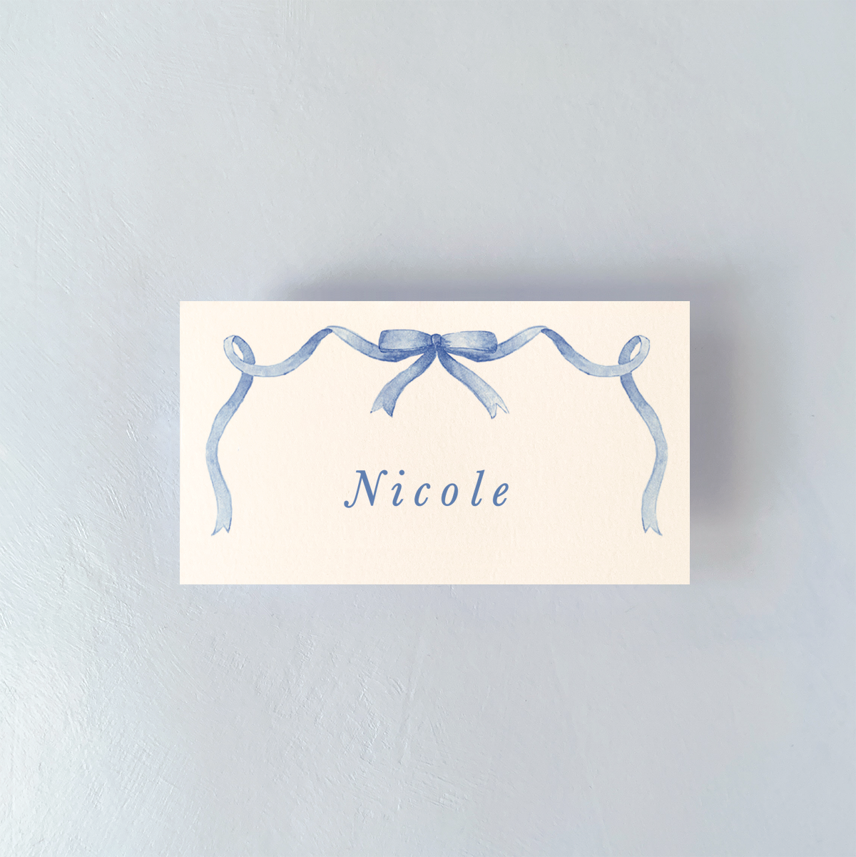 Blue Bow Personalized Place Cards