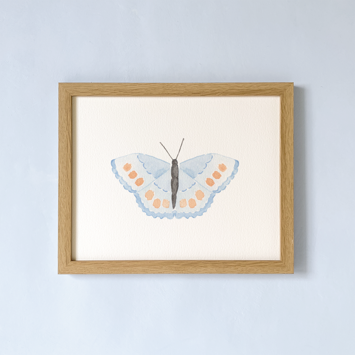 art print with blue butterfly