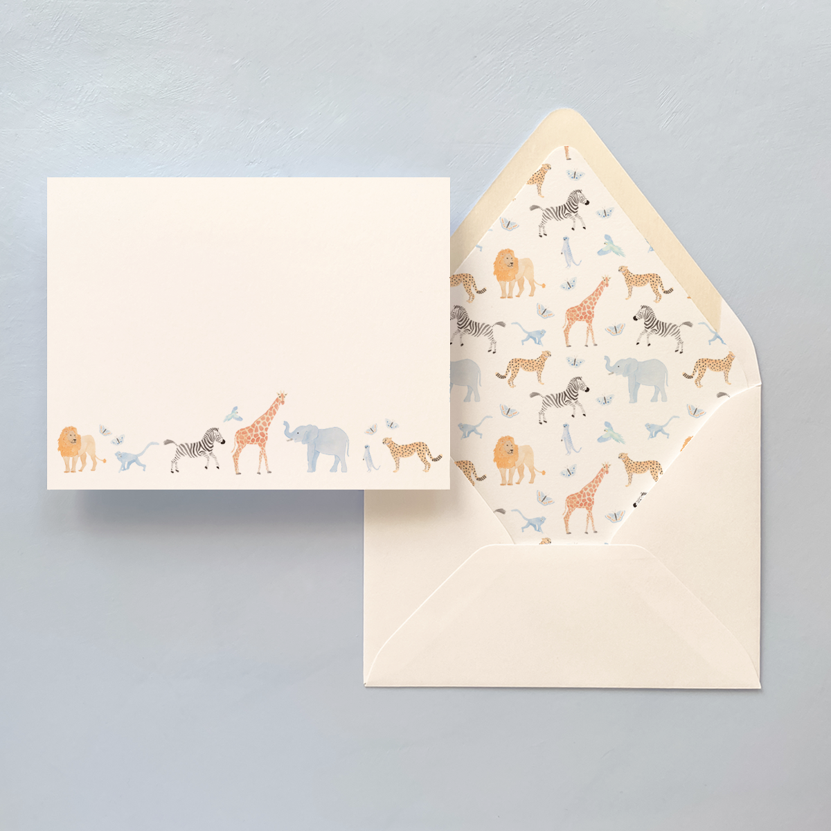 Blue Pastel Animal Notecard Set