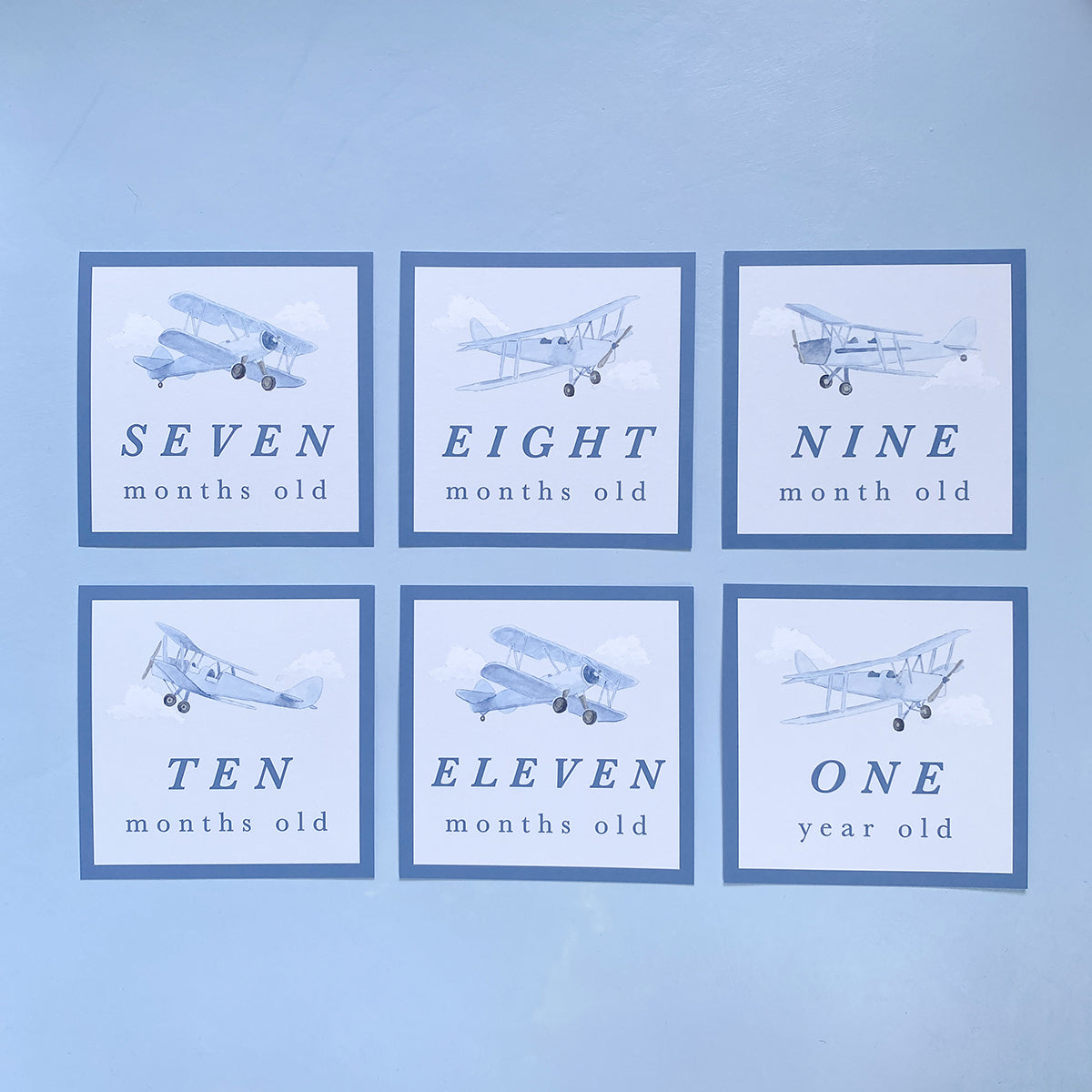 Blue Planes Baby Milestone Cards Set