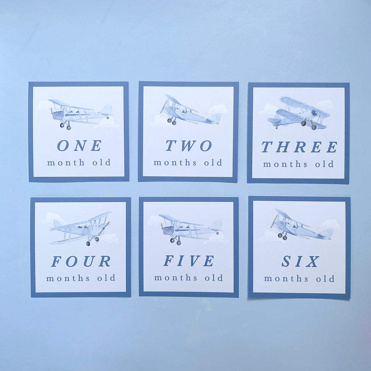 Blue Planes Baby Milestone Cards Set
