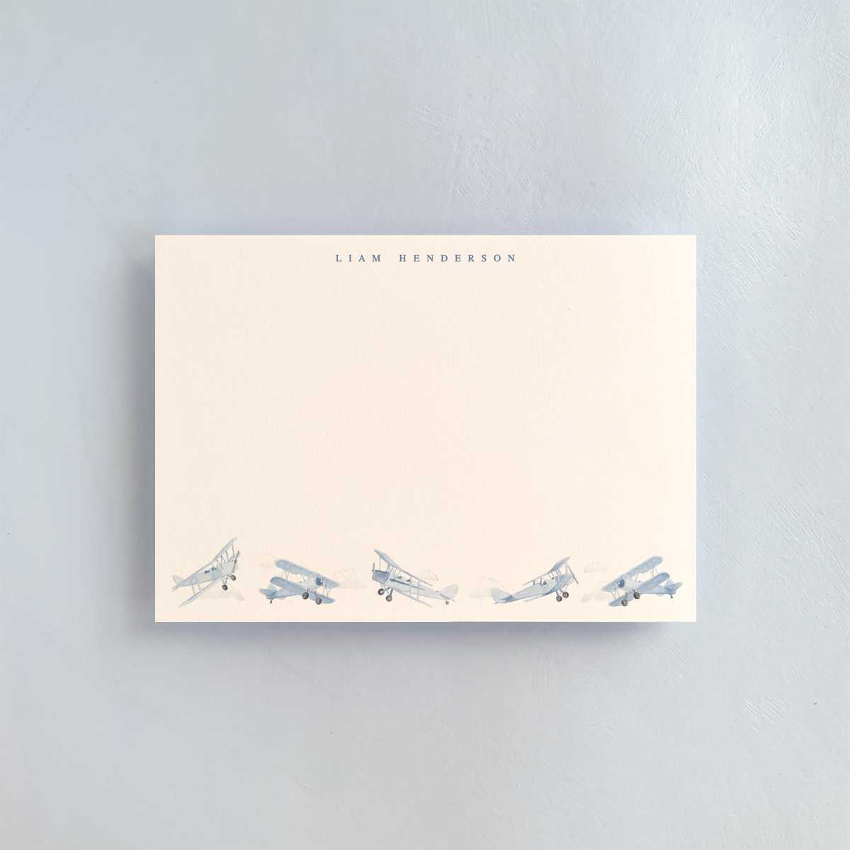 Blue Planes Personalized Notecard Set