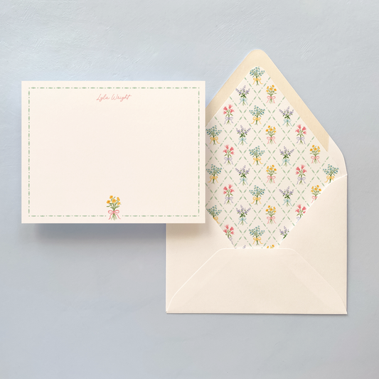 Bow Bouquets Personalized Notecard Set