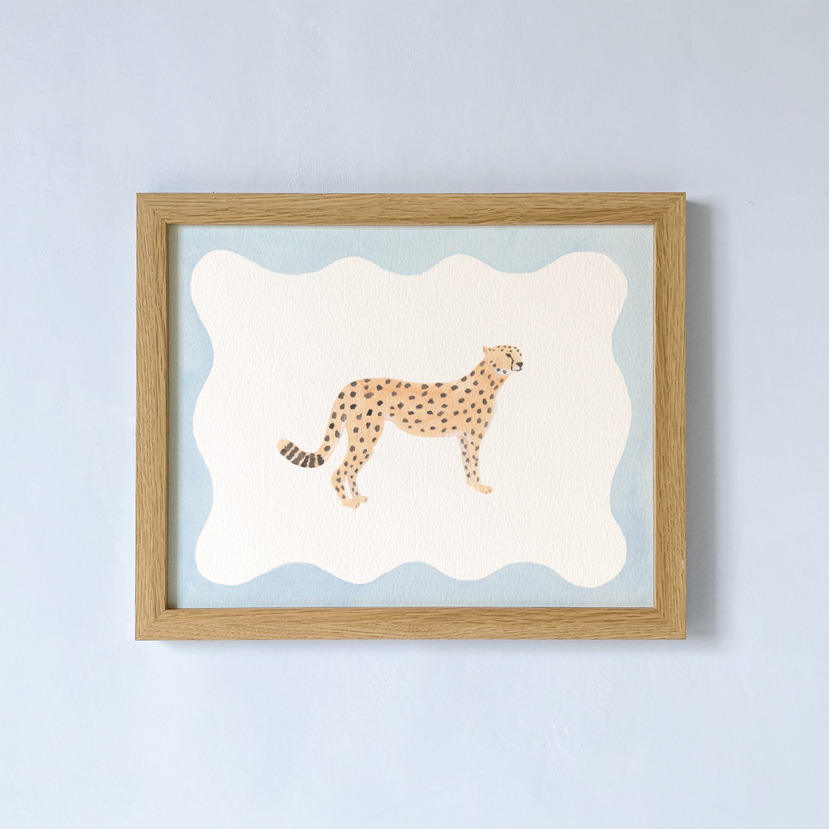 Blue Border Cheetah Art Print