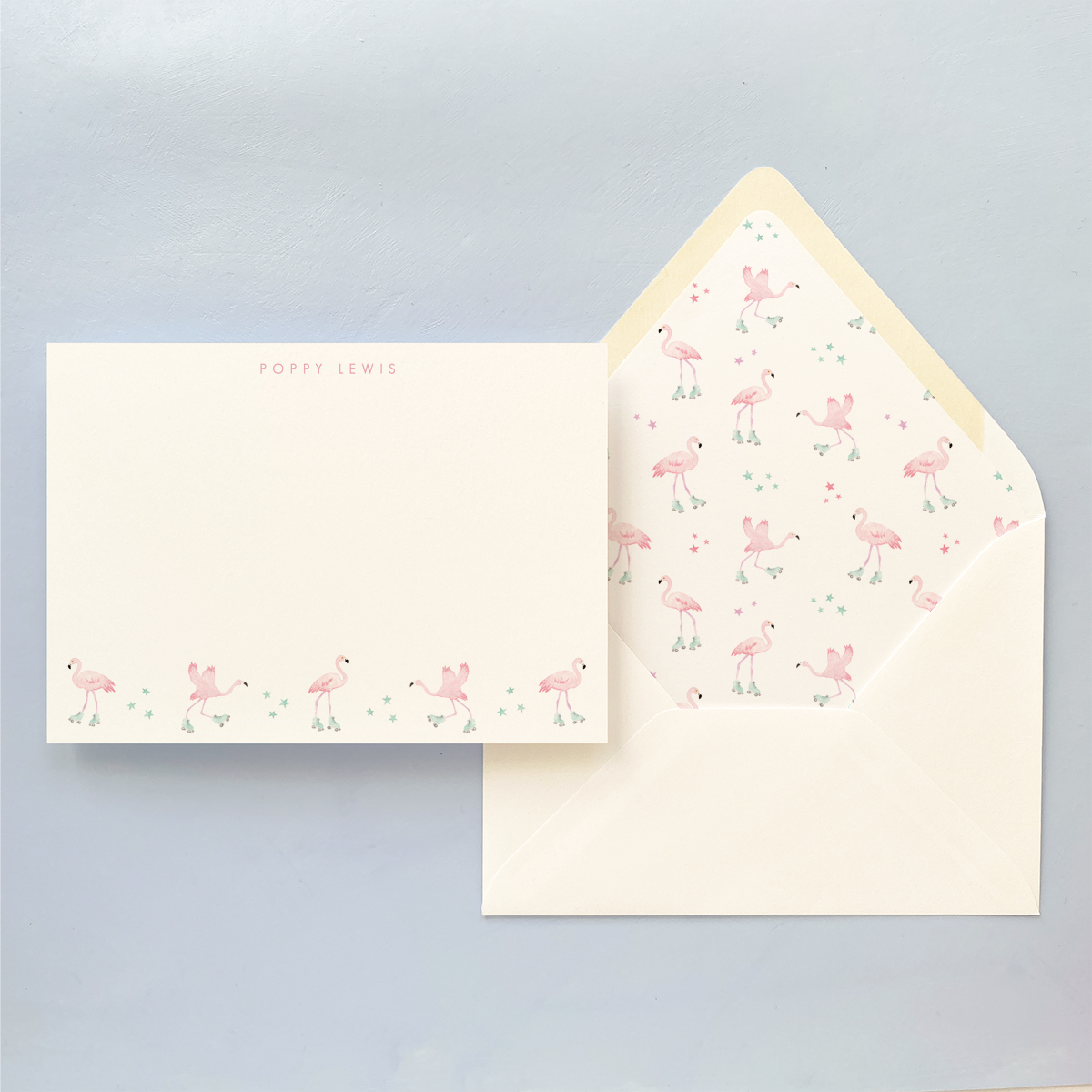 Flock and Roll Personalized Notecard Set