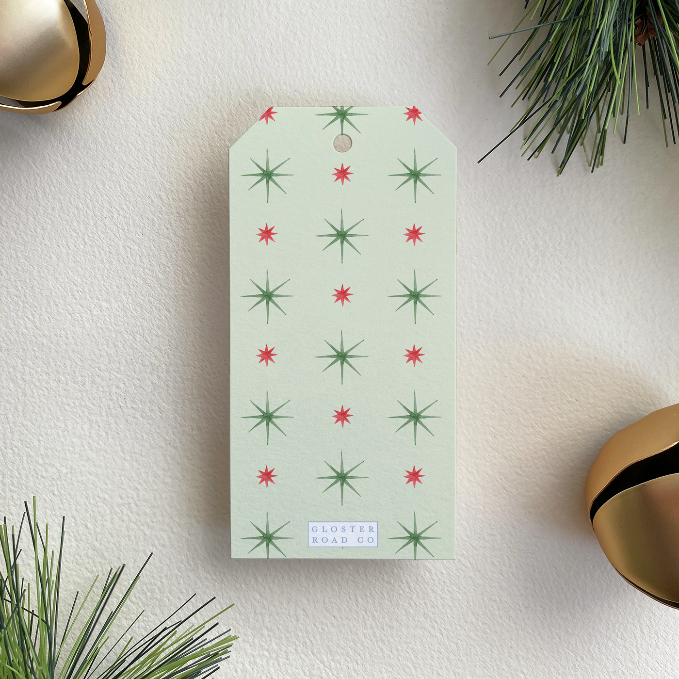 Personalized Green Starburst Gift Tag