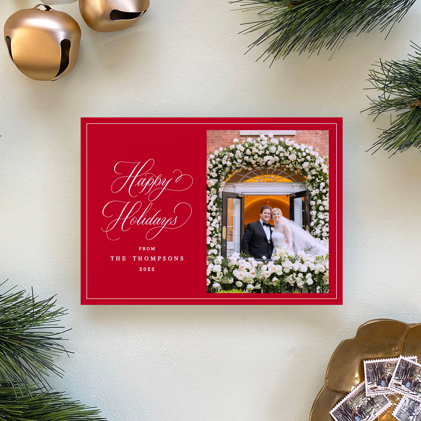 Classic Holiday Card, Red - Landcape