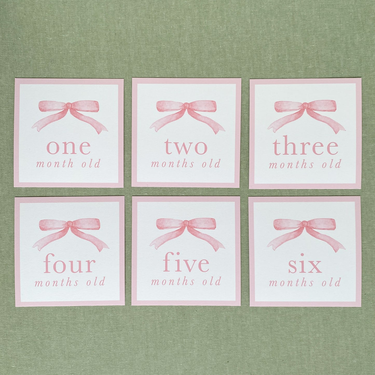 Pink Bow Milestone Cards