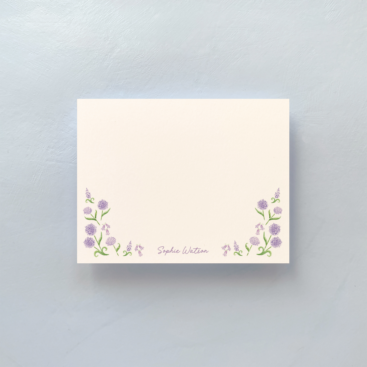 Lavender Blossom Personalized Notecard Set