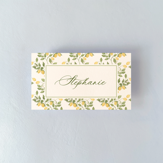 Lemon Vines Personalized Place Cards