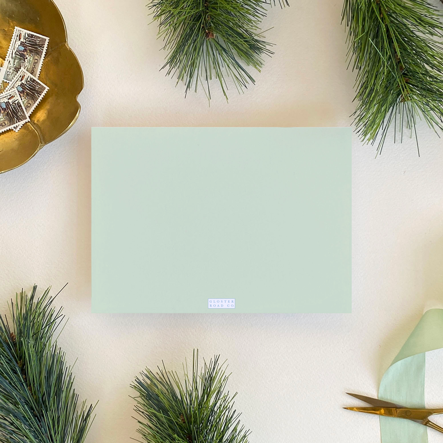 Merry Merry Colorblock Holiday Card, Landscape