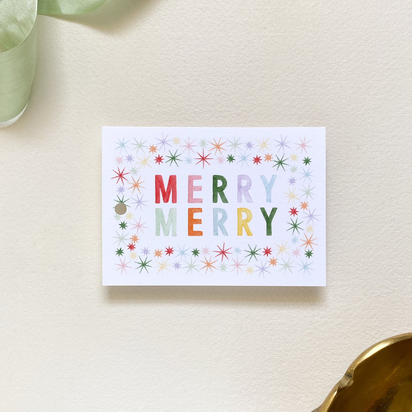 Personalized Merry Merry Starburst Gift Tag