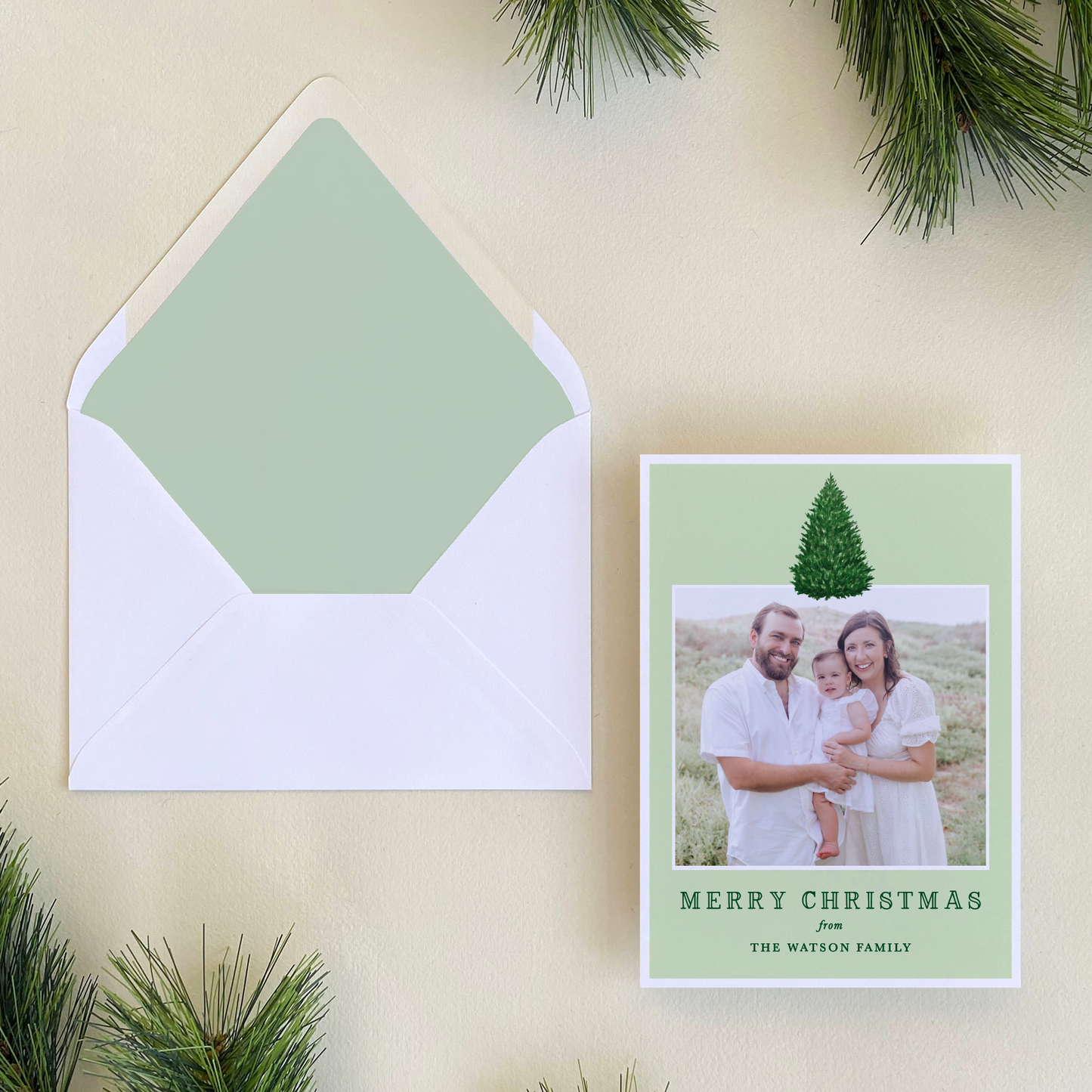 Norway Spruce Holiday Card, Portrait