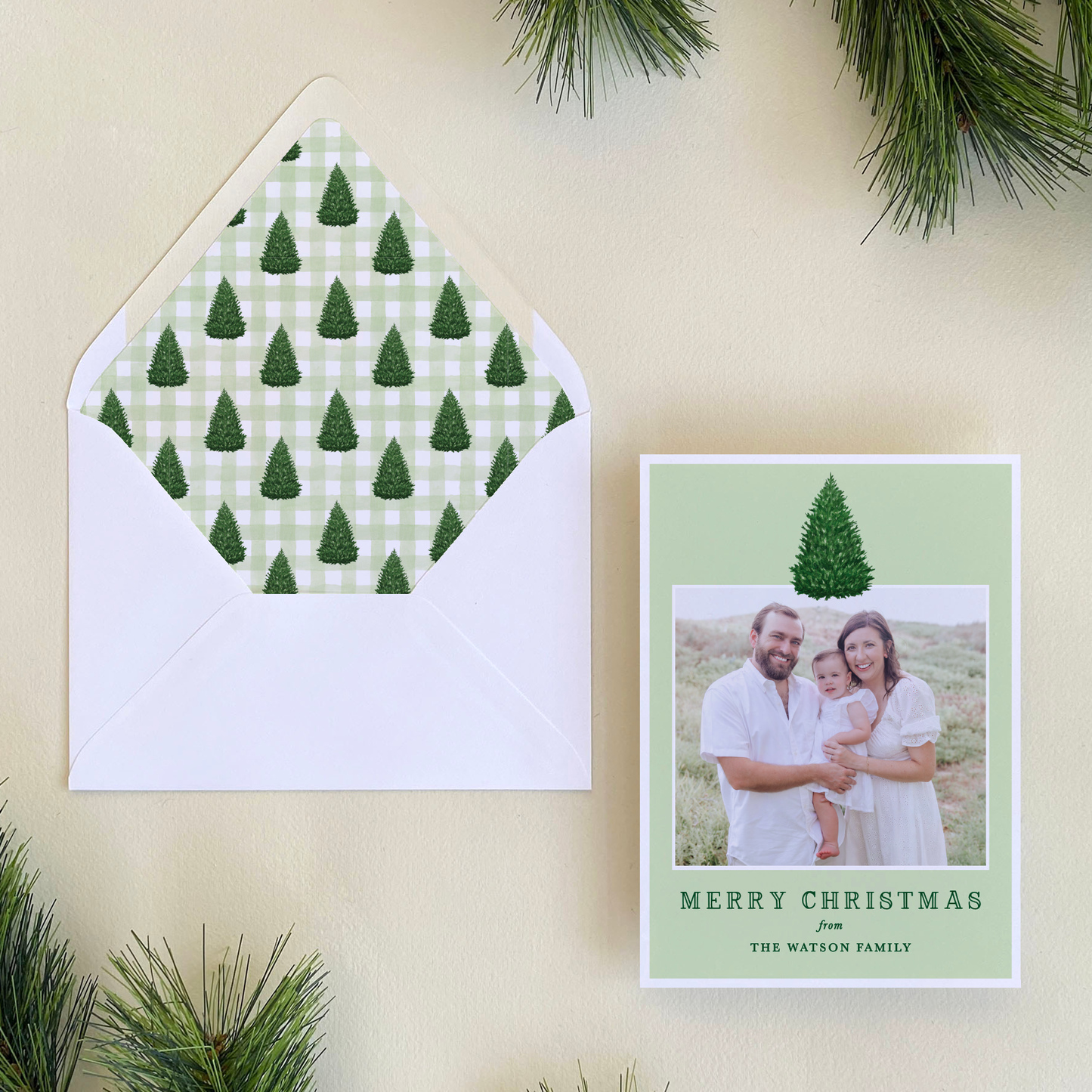 Norway Spruce Holiday Card, Portrait