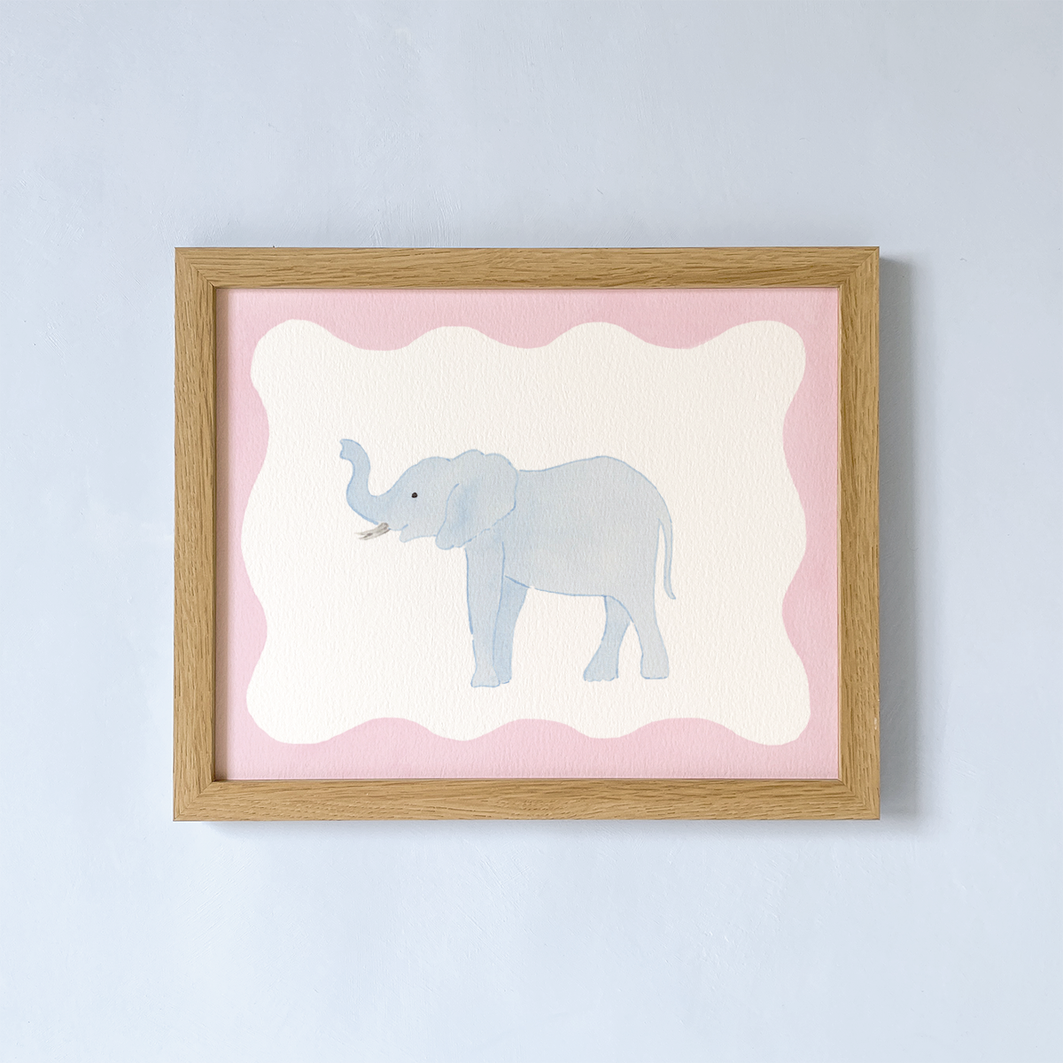 Pink Border Elephant Art Print