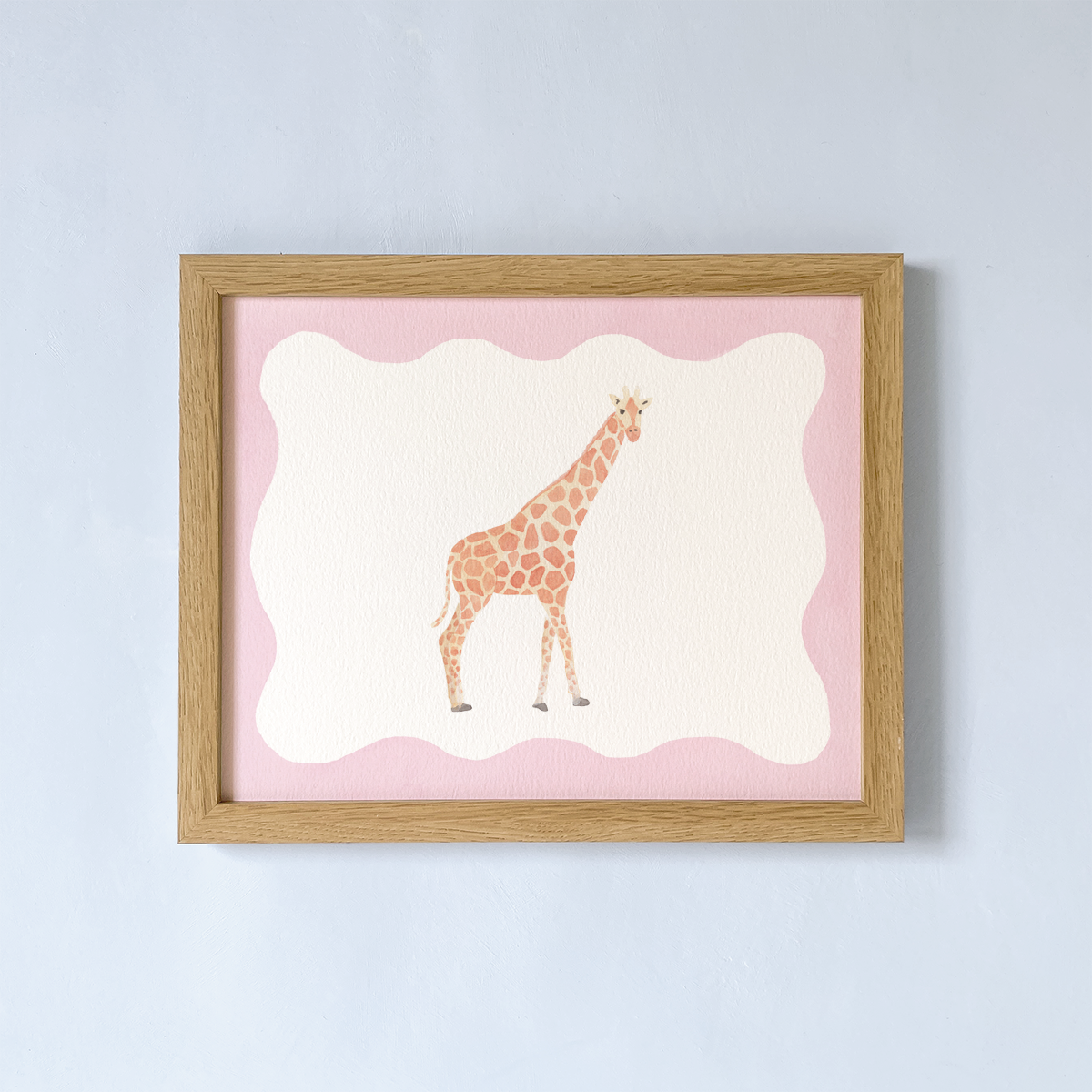 Pink Border Giraffe Art Print