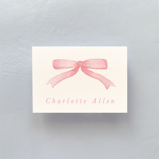 Personalized Pink Bow Calling Cards