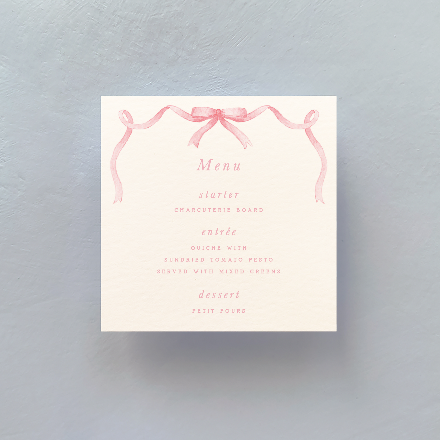 Pink Bow Menu