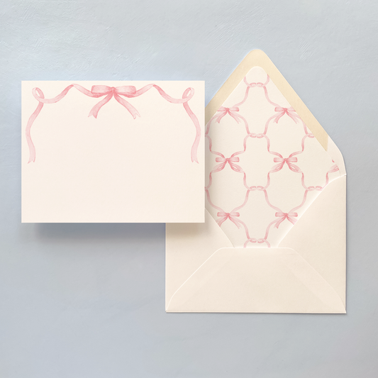 Pink Bow Notecard Set