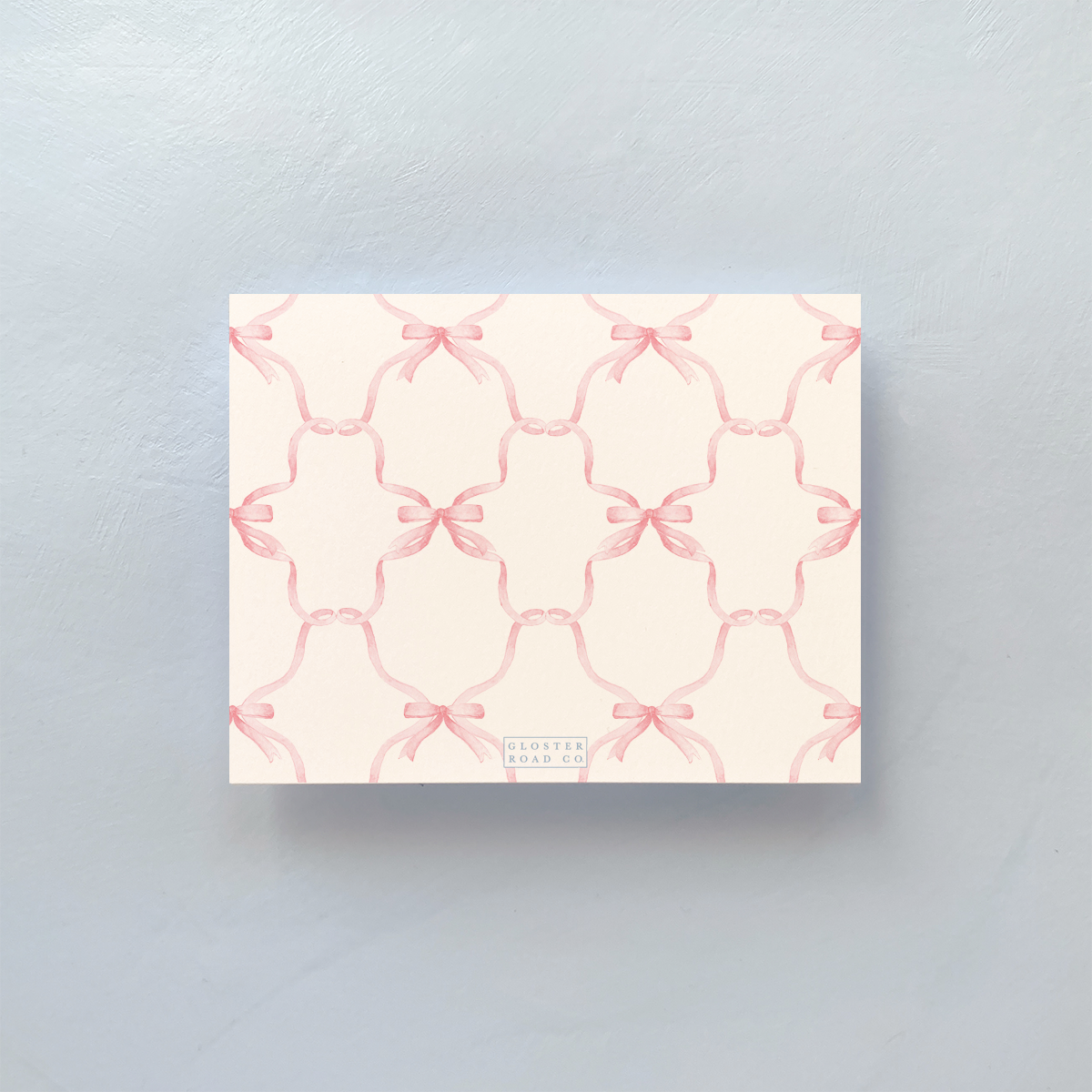 Pink Bow Personalized Notecard Set