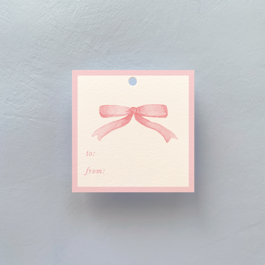 Pink Bow Gift Tag Set