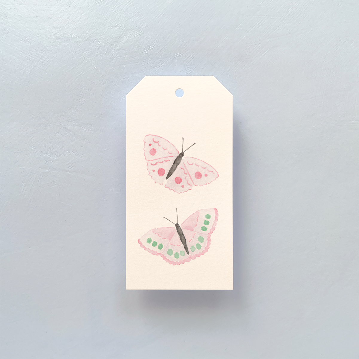 Pink Pastel Butterflies Gift Tag Set