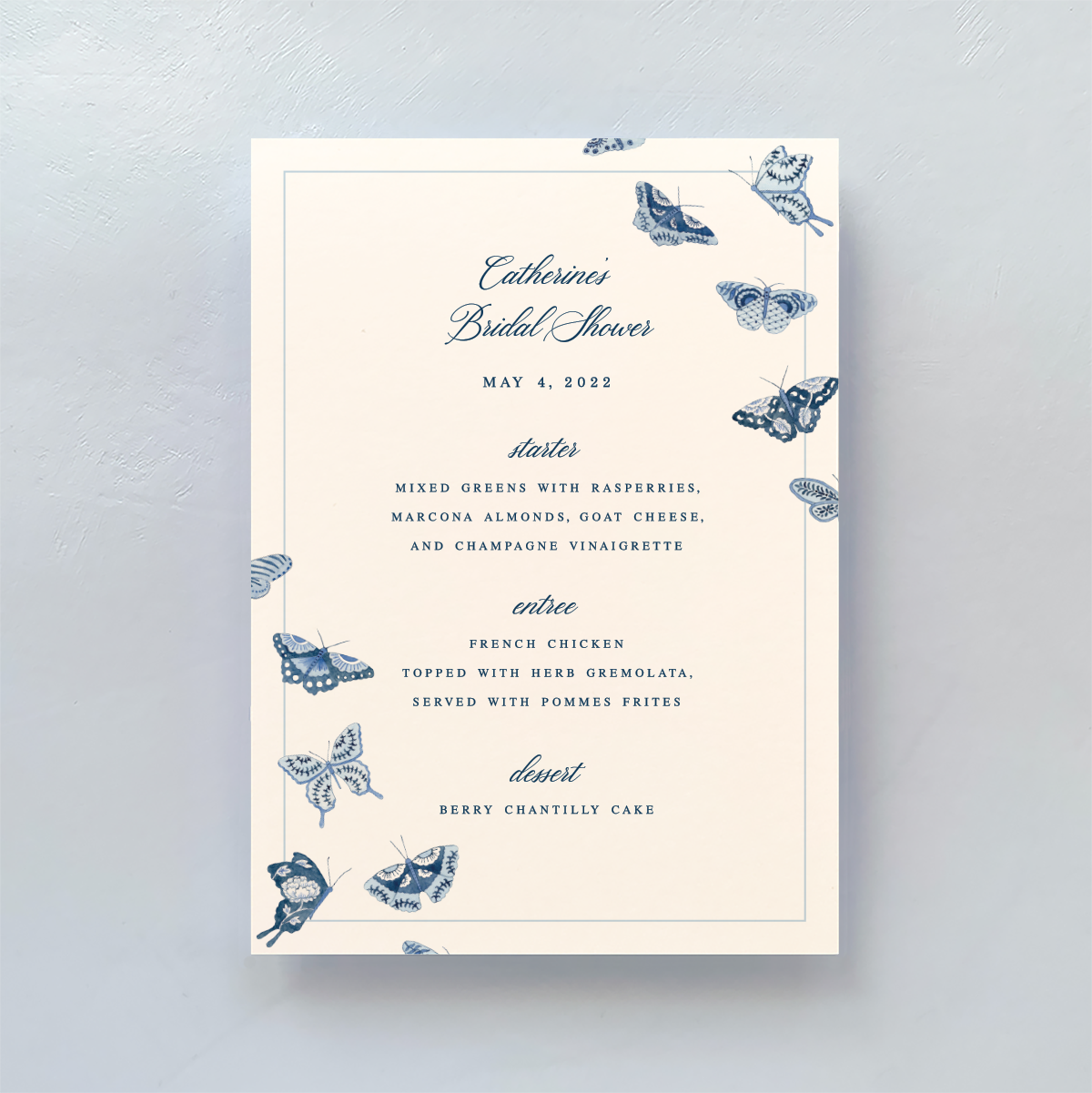 Porcelain Butterflies Border Menu