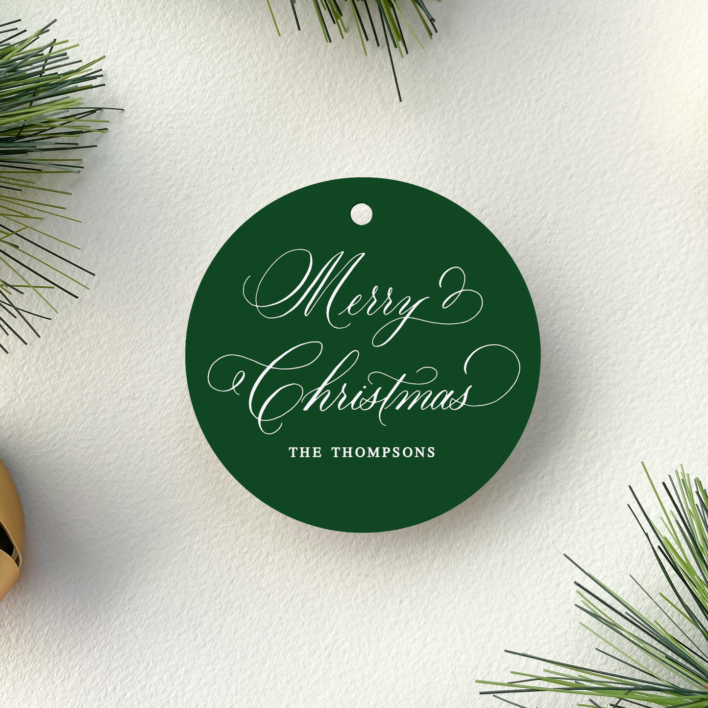 Personalized Classic Christmas Gift Tag, Forest