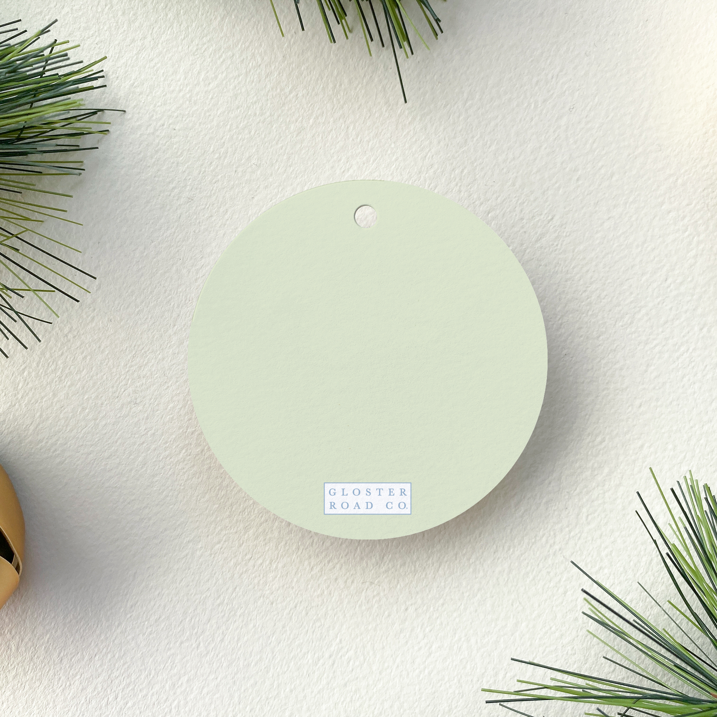 Personalized Classic Christmas Gift Tag, Pistachio and Forest