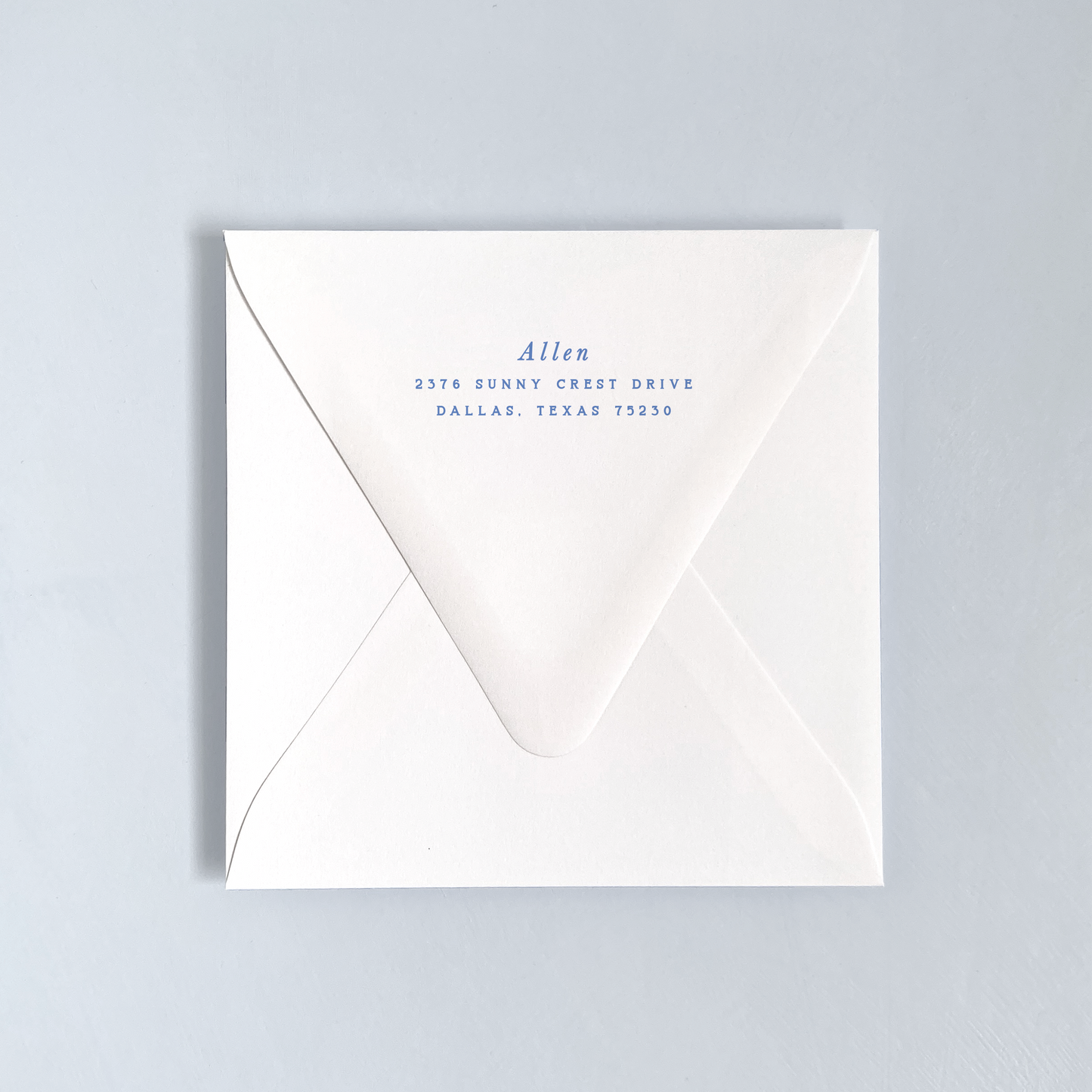 Blue Bow Guest Address Envelope Printing