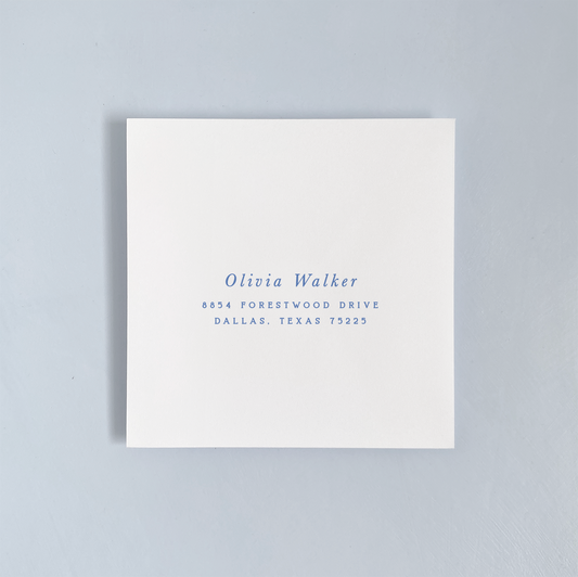 Blue Bow Guest Address Envelope Printing