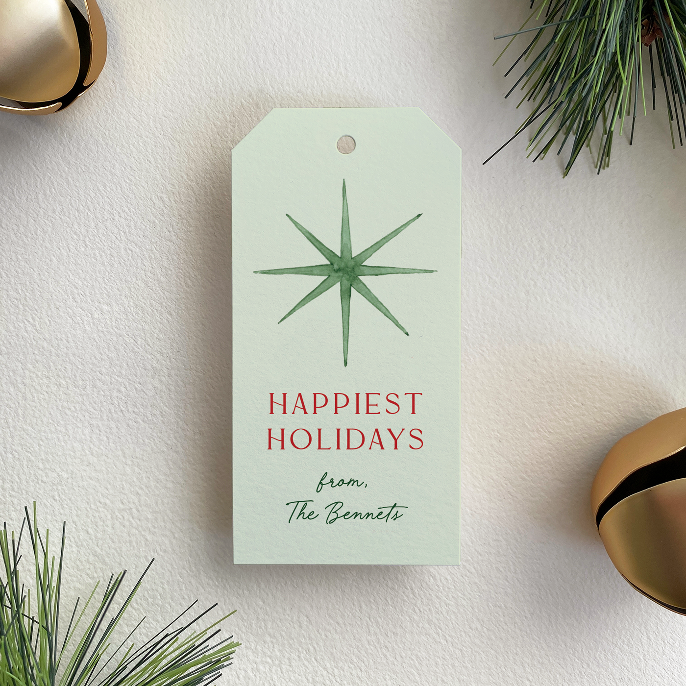 Personalized Green Starburst Gift Tag