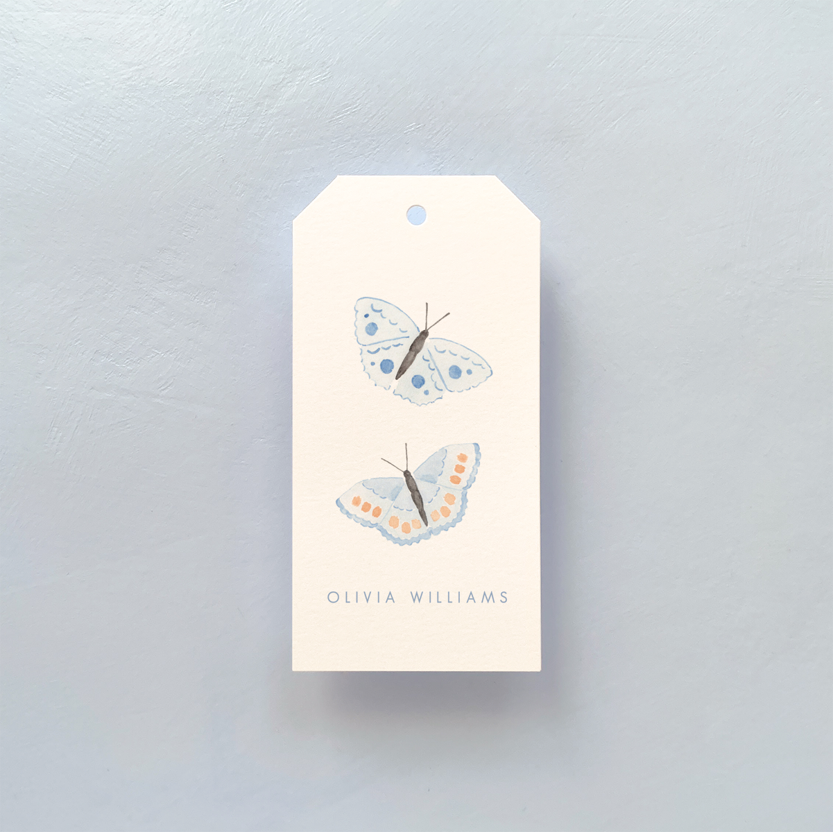 Personalized Blue Pastel Butterfly Gift Tags