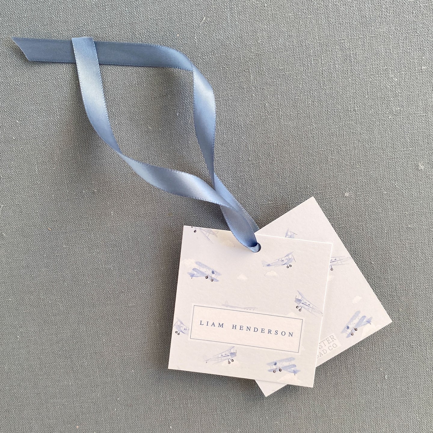 Blue Planes Square Gift Tags