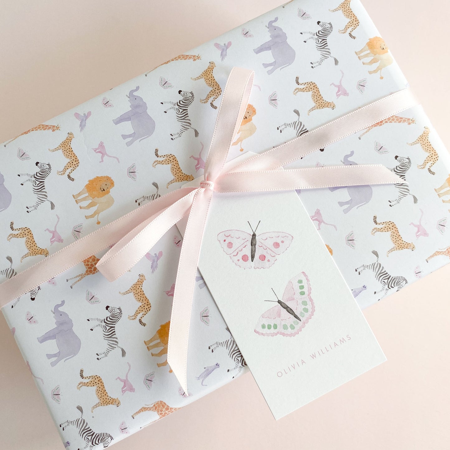 Pink Pastel Animal Gift Wrap
