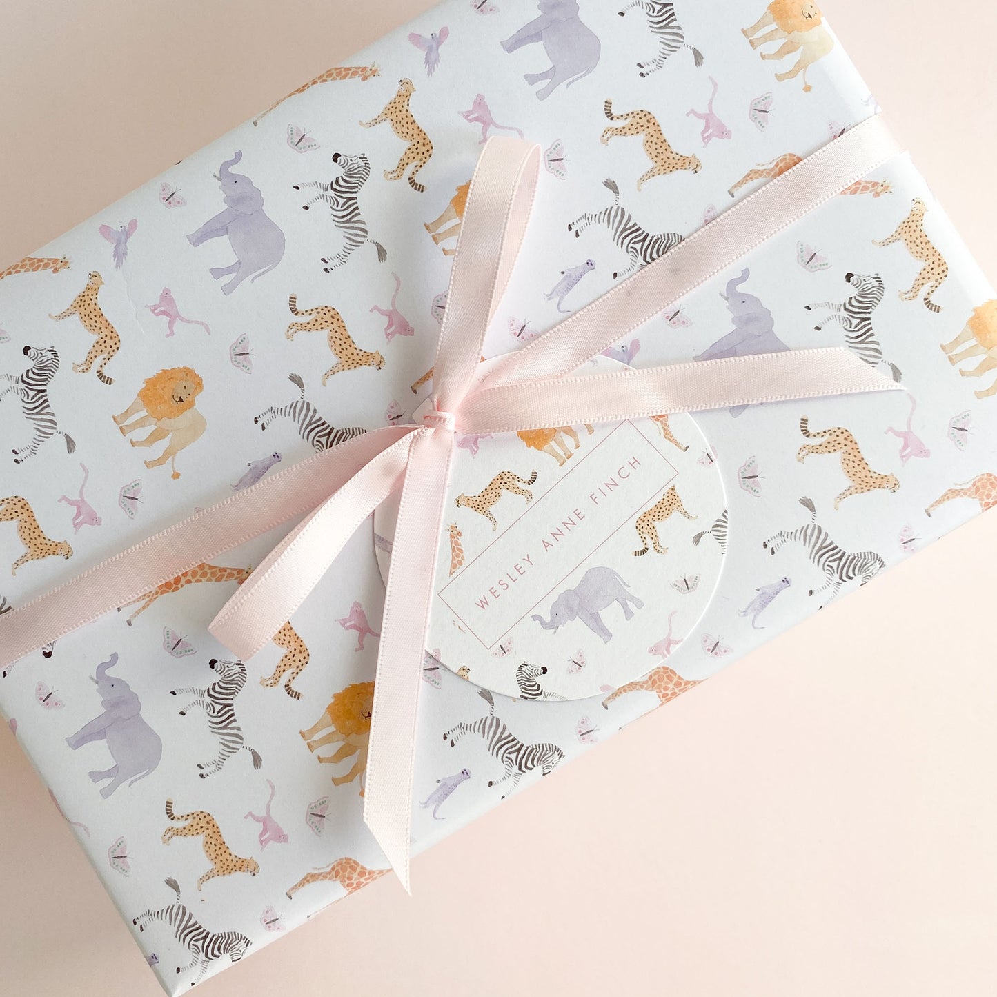 Pink Pastel Animal Gift Wrap