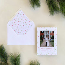 Load image into Gallery viewer, Starburst Holiday Card - Red &amp; Light Green
