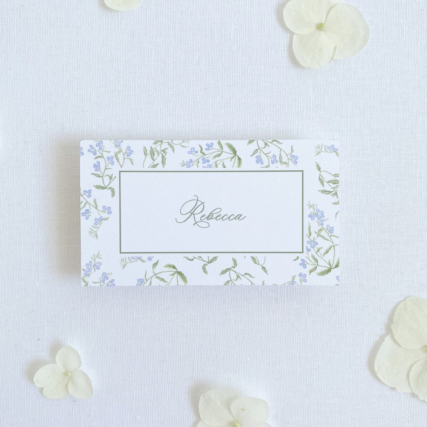 Lobelia Blooms Personalized Place Cards