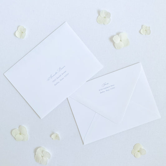 Lobelia Blooms Guest Address Envelope Printing