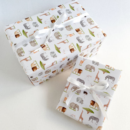 Safari Animals Gift Wrap