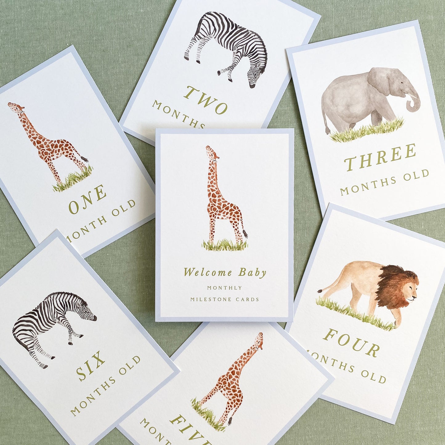 Safari Animal Milestone Cards
